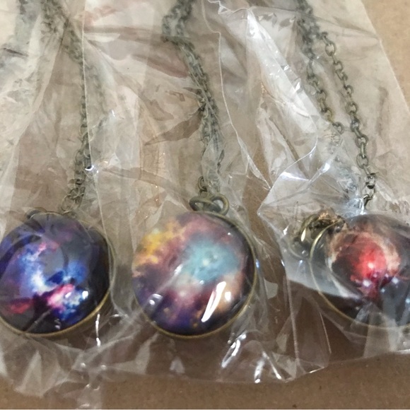 Galaxy Cosmic Double-sided Men's Pendant Necklace, set of 8 - Picture 6 of 13